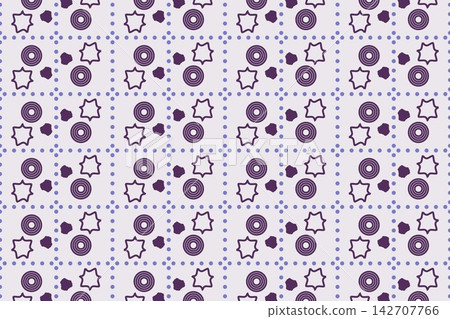 Violet botanical seamless pattern, scattered star flowers Violet botanical seamless pattern, scattered star flowers 142707766