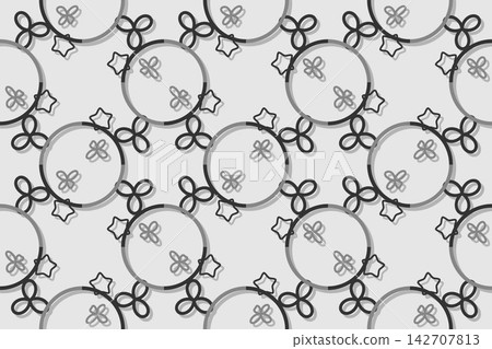 Leaves and daisies seamless background in blue Leaves and daisies seamless background in blue 142707813