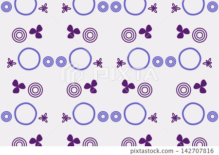 Modern botanical seamless tile, ditsy star flowers in violet Modern botanical seamless tile, ditsy star flowers in violet 142707816