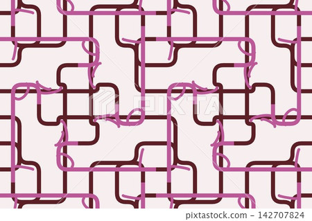 Seamless geometric pattern with pinwheel maze lines in deep red Seamless geometric pattern with pinwheel maze lines in deep red 142707824
