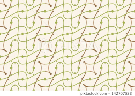 Mirrored flowing curves seamless background in caramel 142707828