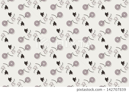 Off white botanical seamless pattern, tossed star flowers Off white botanical seamless pattern, tossed star flowers 142707839