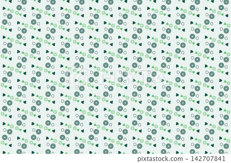 Botanical repeat pattern with tossed daisies, teal tones Botanical repeat pattern with tossed daisies, teal tones 142707841