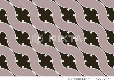 Hand drawn arches and circles seamless repeat pattern in orange Hand drawn arches and circles seamless repeat pattern in orange 142707868