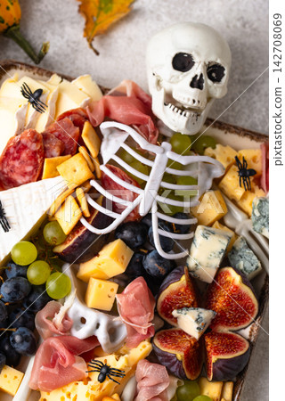 Assortment of cheese and meat appetizers Assortment of cheese and meat appetizers 142708069