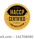 HACCP certified golden badge label emblem 142708080