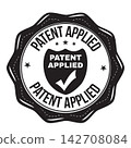 Patent applied label or stamp 142708084