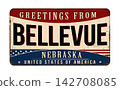 Greetings from Bellevue Nebraska vintage metal sign 142708085