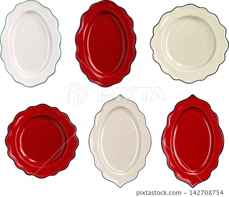Realistic 3D Glossy Plates And Serving Platters Collection For Menu And Invitation Realistic 3D Glossy Plates And Serving Platters Collection For Menu And Invitation 142708754