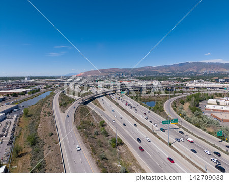 Aerial view of the Spaghetti Bowl interchange in Salt Lake City Aerial view of the Spaghetti Bowl interchange in Salt Lake City 142709088