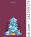 Poster design featuring a Christmas tree (no text). 142709179