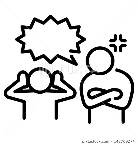 Easy-to-use black pictograms; loud intimidation; abusive language Easy-to-use black pictograms; loud intimidation; abusive language 142709274