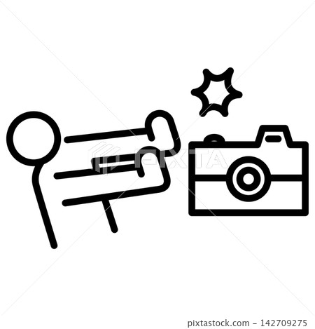 Easy-to-use black pictograms (photographed without permission) 142709275