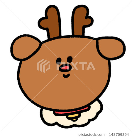 可愛又充滿奇思妙想的手繪馴鹿臉部插圖 可愛又充滿奇思妙想的手繪馴鹿臉部插圖 142709294