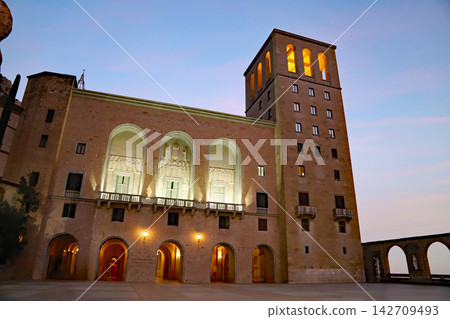Sunset view of Montserrat Monastery in Catalonia, Spain Sunset view of Montserrat Monastery in Catalonia, Spain 142709493