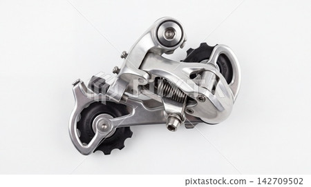 Bicycle rear derailleur mechanism for gear shifting with derailleur shifting drivetrain mechanical transmission component sprocket mountain mechanism equipment hardware engineering Bicycle rear derailleur mechanism for gear shifting with derailleur shifting drivetrain mechanical transmission component sprocket mountain mechanism equipment hardware engineering 142709502