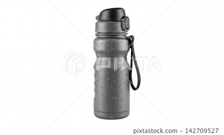Black reusable sports water bottle with condensation droplets hydration drinking reusable droplets condensation refreshment beverage accessory container training exercise portable Black reusable sports water bottle with condensation droplets hydration drinking reusable droplets condensation refreshment beverage accessory container training exercise portable 142709527