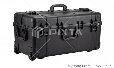 Black protective hard shell carrying case with wheels and handle protective transport equipment industrial container security professional instrument military waterproof suitcase shipping Black protective hard shell carrying case with wheels and handle protective transport equipment industrial container security professional instrument military waterproof suitcase shipping 142709546