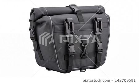 Black waterproof bicycle handlebar bag for bikepacking and touring with handlebar bikepacking waterproof equipment accessory adventure transportation container fastening adjustment synthetic Black waterproof bicycle handlebar bag for bikepacking and touring with handlebar bikepacking waterproof equipment accessory adventure transportation container fastening adjustment synthetic 142709591