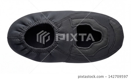 Top view of comfortable black indoor cycling shoe sole with footwear exercise textured circular training athletic equipment lifestyle structure material traction stationary activity Top view of comfortable black indoor cycling shoe sole with footwear exercise textured circular training athletic equipment lifestyle structure material traction stationary activity 142709597