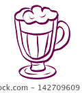 Whipped Cream Coffee Cup Illustration 142709609