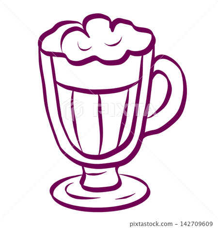 Whipped Cream Coffee Cup Illustration 142709609