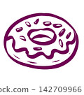 Hand Drawn Glazed Donut Illustration 142709966
