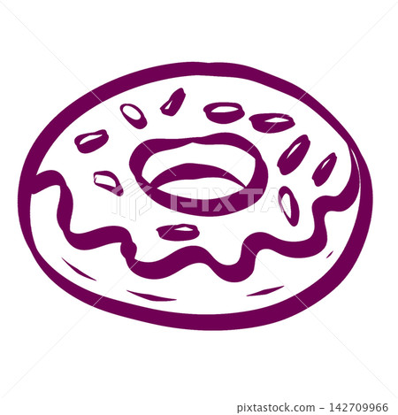 Hand Drawn Glazed Donut Illustration Hand Drawn Glazed Donut Illustration 142709966