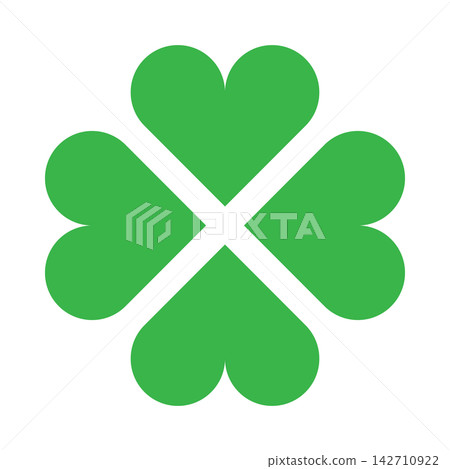 A simple and easy-to-use four-leaf clover icon made by combining heart-shaped leaves. A simple and easy-to-use four-leaf clover icon made by combining heart-shaped leaves. 142710922