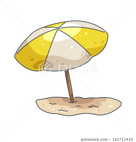 Illustration of beach umbrella Illustration of beach umbrella 142711410