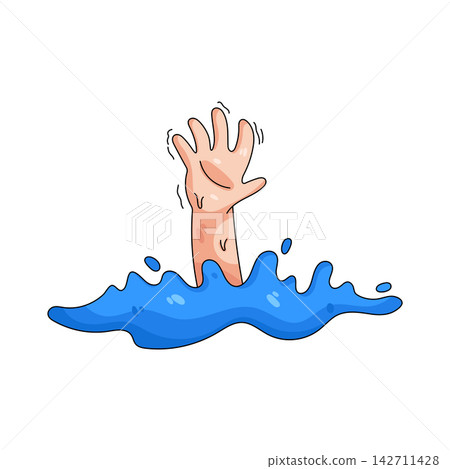 Illustration of drowning 142711428