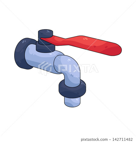 Illustration of water tap Illustration of water tap 142711482