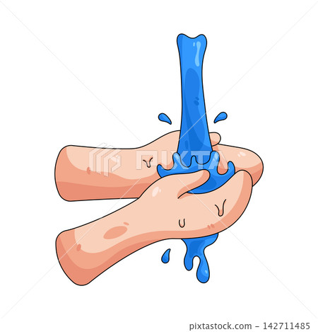 Illustration of rinse hands Illustration of rinse hands 142711485