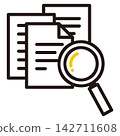 Magnifying glass and document illustration set 142711608
