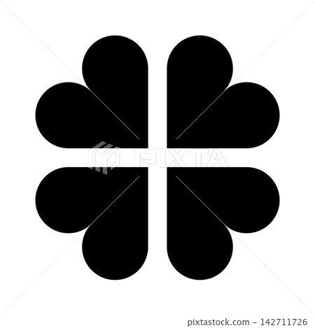 Cute four-leaf clover icon material with heart-shaped leaves Cute four-leaf clover icon material with heart-shaped leaves 142711726