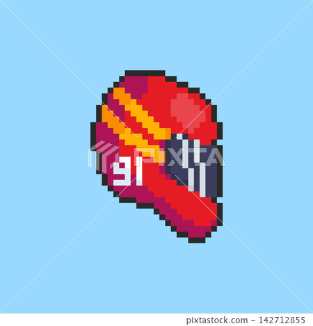 Pixel art Red Racing Helmet game asset design Pixel art Red Racing Helmet game asset design 142712855