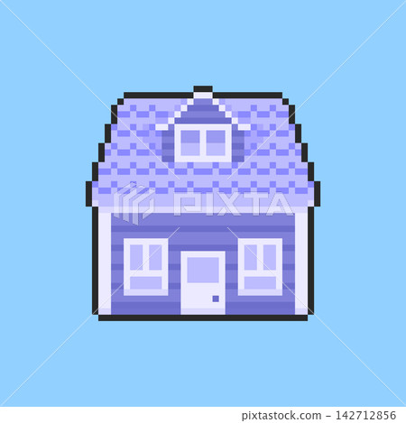 Pixel art Purple House game asset design Pixel art Purple House game asset design 142712856
