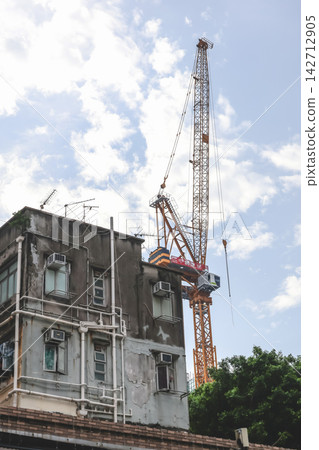 Hong Kong Aug 29 2026 Old residential tenement buildings at Fung Tak 142712905