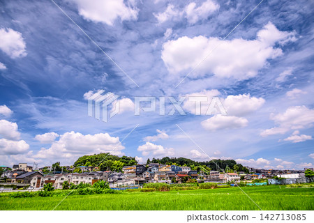鄉村景色,藍天白雲。 鄉村景色,藍天白雲。 142713085