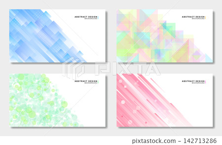 A set of four modern and colorful abstract background designs. A set of four modern and colorful abstract background designs. 142713286