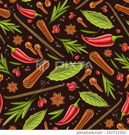 Vector Spices Seamless Pattern Vector Spices Seamless Pattern 142713302