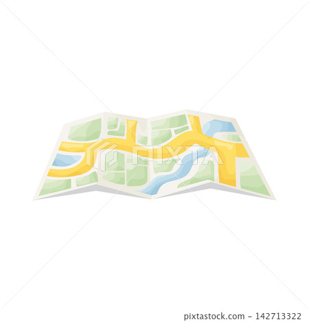 Illustration of Folded Map Illustration of Folded Map 142713322
