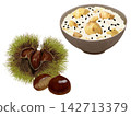 Green chestnuts and chestnut rice 142713379