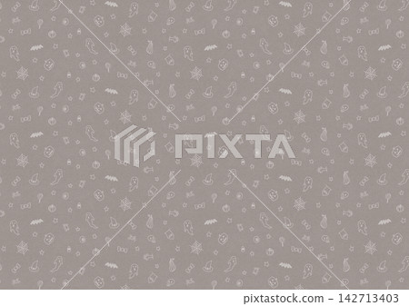 萬聖節手繪風格插畫圖案背景（灰褐色） 142713403