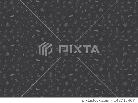 Halloween hand-drawn style illustration pattern background (dark gray) Halloween hand-drawn style illustration pattern background (dark gray) 142713407