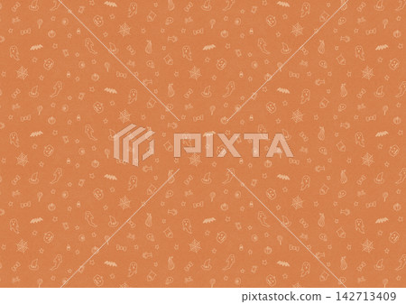 Halloween hand-drawn style illustration pattern background (orange) Halloween hand-drawn style illustration pattern background (orange) 142713409