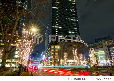 Illuminations in the building district in front of Osaka Station Illuminations in the building district in front of Osaka Station 142713557