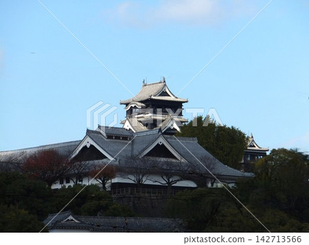 熊本城天守閣和秋日的天空 熊本城天守閣和秋日的天空 142713566