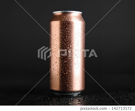 Chilled Rose Gold Drink Can with Condensation Chilled Rose Gold Drink Can with Condensation 142713572