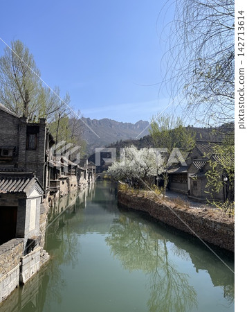 Spring Morning Architecture In Gubei Water Town Beijing Spring Morning Architecture In Gubei Water Town Beijing 142713614